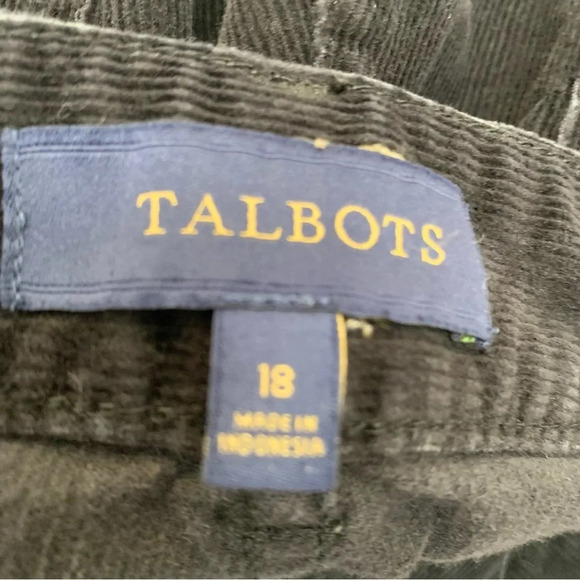 Talbots Corduroy Pants Woman Size 18‎  Curvy Black Straight Leg Pockets Stretch - Picture 7 of 12